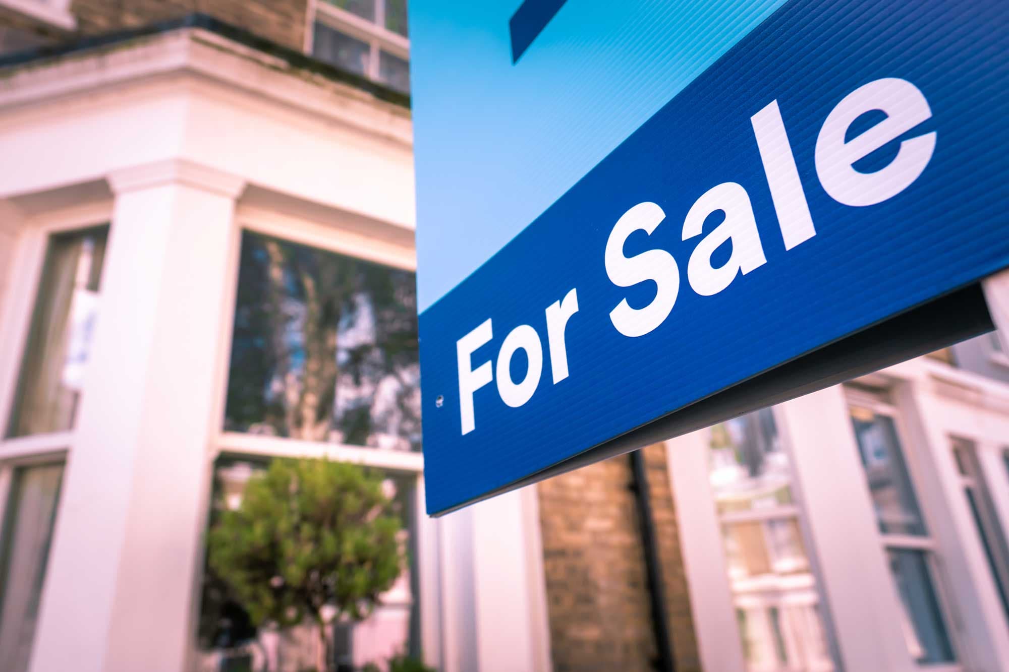 For sale board outside a residential property